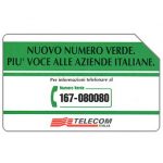 The Phonecard Shop: Italy, Nuovo numero verde, 30.06.96, L.5000