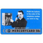 The Phonecard Shop: Great Britain, Mercury - Harry Enfield: "Push", with backprint, complimentary, 50p