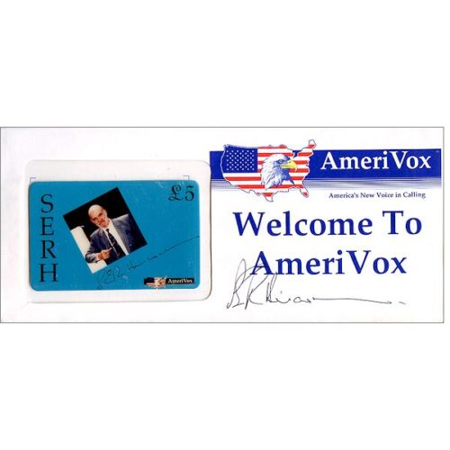The Phonecard Shop: U.S.A., Amerivox - SERH Steve Hiscocks, signed, (in sealed envelope), £5