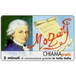 The Phonecard Shop: Italy, Personaggi n. 80 – Wolfgang Amadeus Mozart, 5 min.