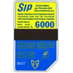 The Phonecard Shop: Italy, Sip, Sida 3, third group, 8607, L.6000 The Phonecard Shop: Italy, Sip, Sida 3, third group, 8607, L.6000