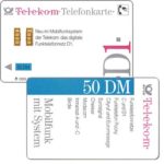The Phonecard Shop: Germany, Telekom D1 Mobilfunk, chip 10, 50 DM