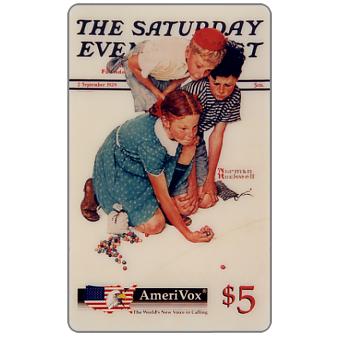 The Phonecard Shop: U.S.A., Amerivox – The Saturday Evening Post by Norman Rockwell, folder with 5 phonecards