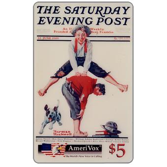 The Phonecard Shop: U.S.A., Amerivox – The Saturday Evening Post by Norman Rockwell, folder with 5 phonecards