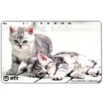 The Phonecard Shop: Japan, Two grey kittens, 105 units The Phonecard Shop: Japan, Two grey kittens, 105 units