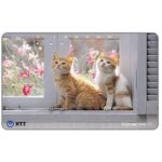 The Phonecard Shop: Japan, Two cats at the window, 105 units The Phonecard Shop: Japan, Two cats at the window, 105 units