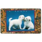 The Phonecard Shop: Japan, Two white puppies, 105 units The Phonecard Shop: Japan, Two white puppies, 105 units