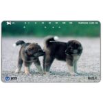 The Phonecard Shop: Japan, Two black puppies, 105 units The Phonecard Shop: Japan, Two black puppies, 105 units