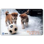 The Phonecard Shop: Japan, Two puppies playing football, 105 units